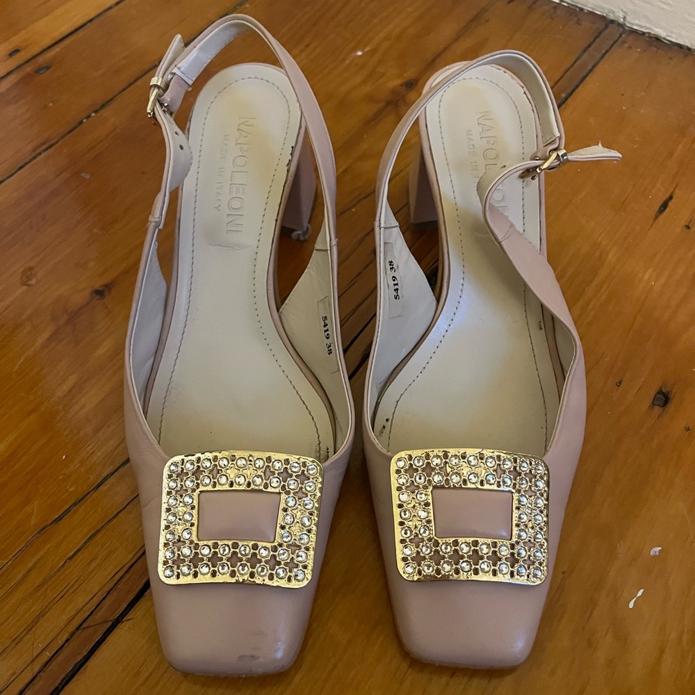 Napoleoni Leather Block Heel Shoes